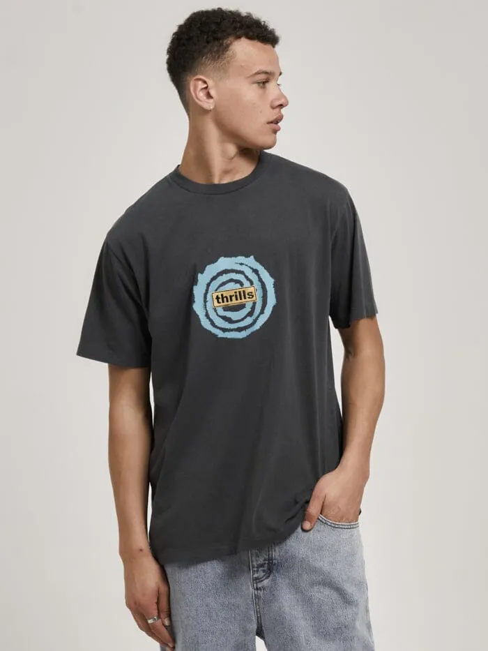 Mens Mind Swirl Merch Fit Tee Dark Charcoal Thrills Tees and Tank Tops