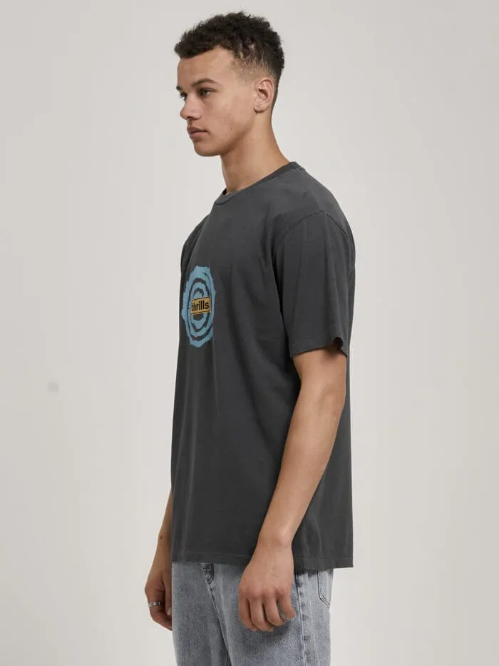 Mens Mind Swirl Merch Fit Tee Dark Charcoal Thrills Tees and Tank Tops