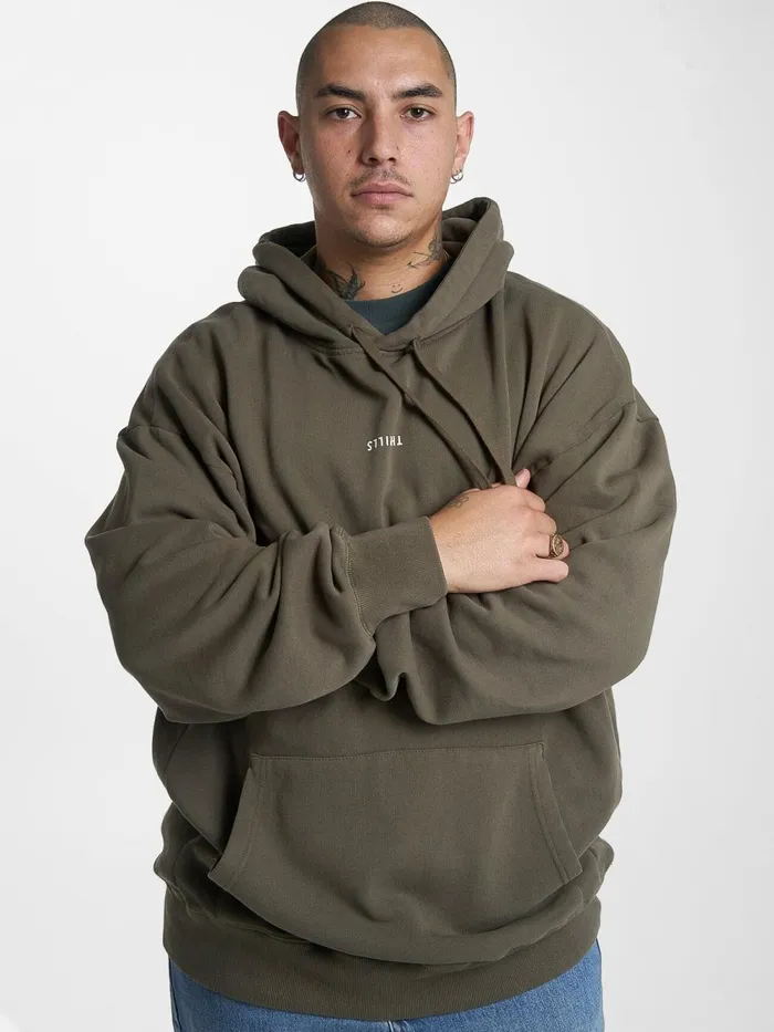 Mens Minimal Slouch Pull On Hood Tarmac Thrills Sweaters and Fleece