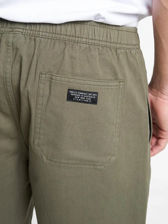 Mens Minimal Work Volley Army Green Thrills Shorts