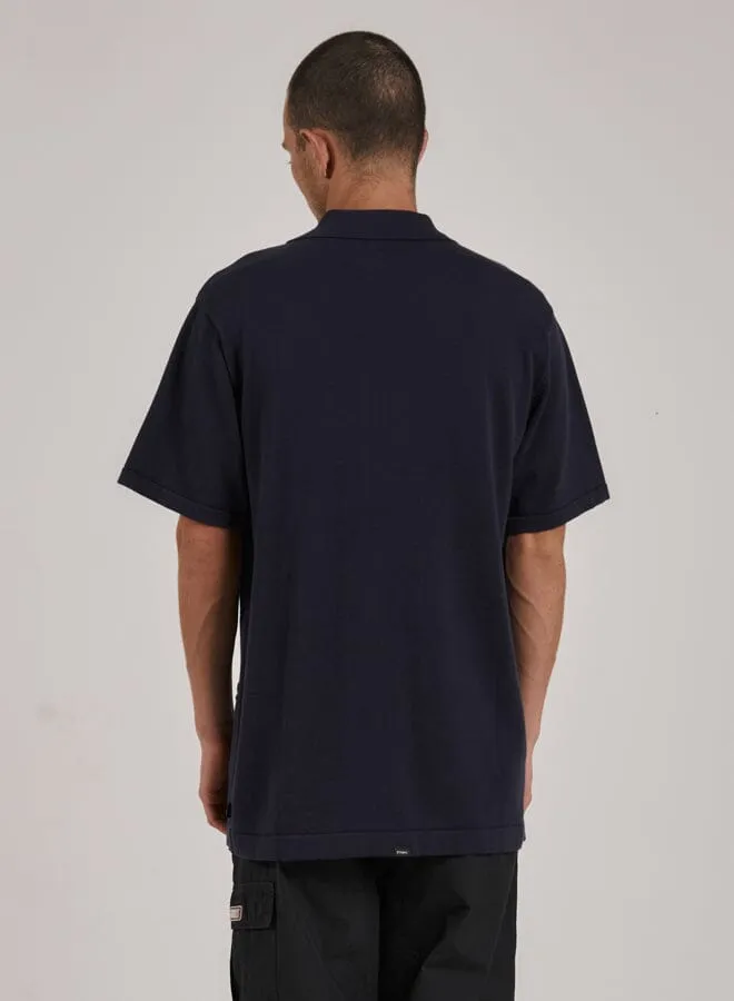 Mens Natural Cooperation Jacquard Knit Polo New Teal Thrills Tees and Tank Tops