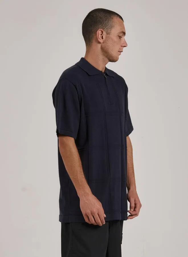 Mens Natural Cooperation Jacquard Knit Polo New Teal Thrills Tees and Tank Tops