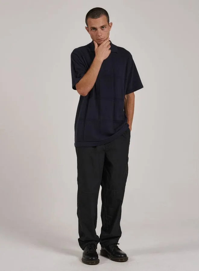 Mens Natural Cooperation Jacquard Knit Polo New Teal Thrills Tees and Tank Tops