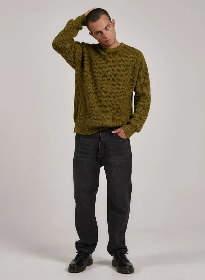 Mens Reaction Crew Knit Antique Moss Thrills Sweaters and Fleece
