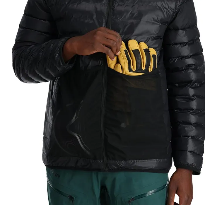 Mens Sanction Hooded Black Spyder Down