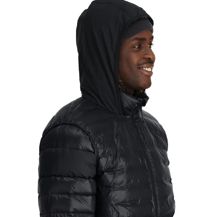 Mens Sanction Hooded Black Spyder Down