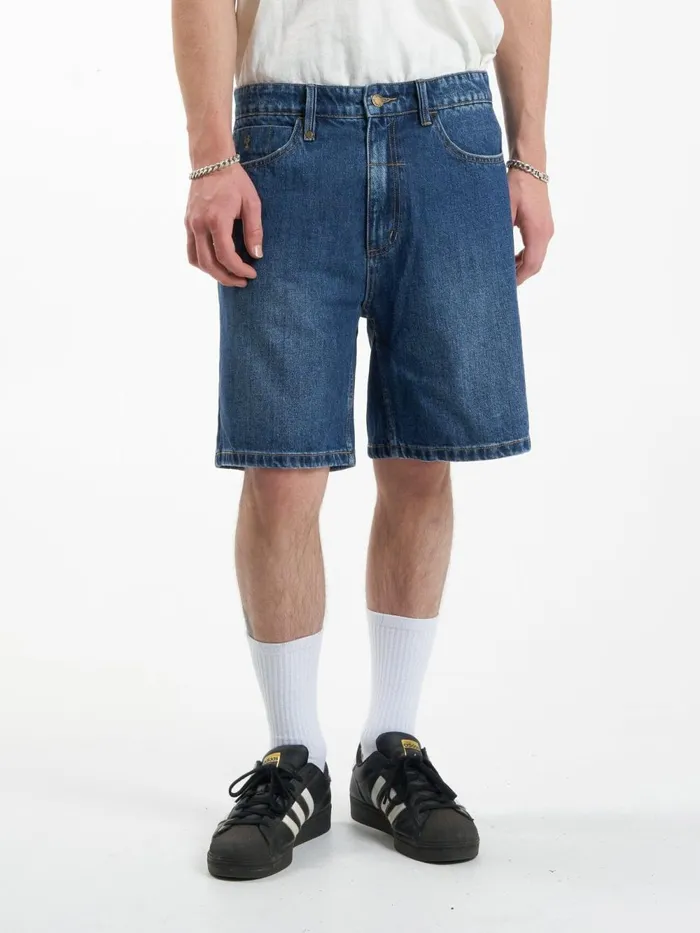 Mens Slacker Denim Short Roadhouse Blue Thrills Denim Shorts