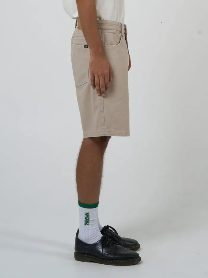 Mens Slacker Denim Short Smokey Taupe Thrills Denim Shorts