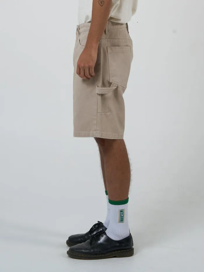 Mens Slacker Denim Short Smokey Taupe Thrills Denim Shorts