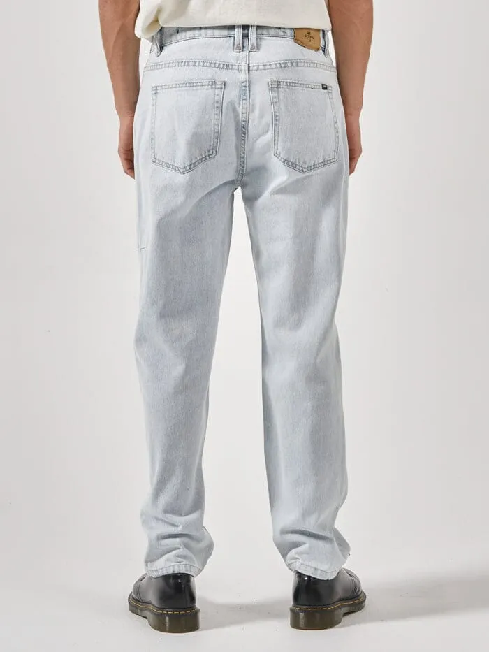 Mens Straight Line Denim Jean Faded Dust Blue Thrills Denim
