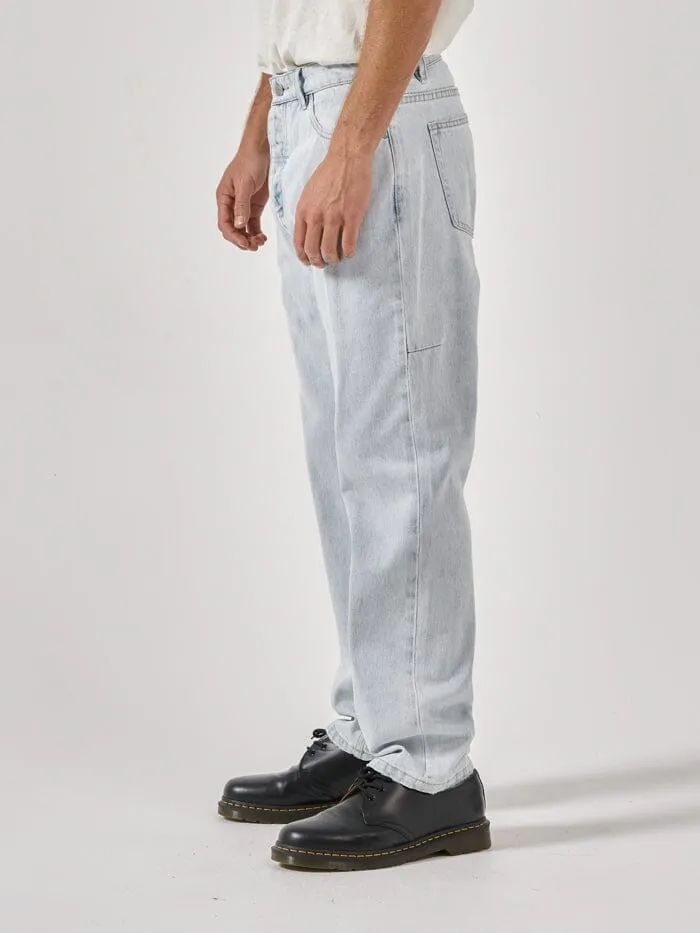 Mens Straight Line Denim Jean Faded Dust Blue Thrills Denim