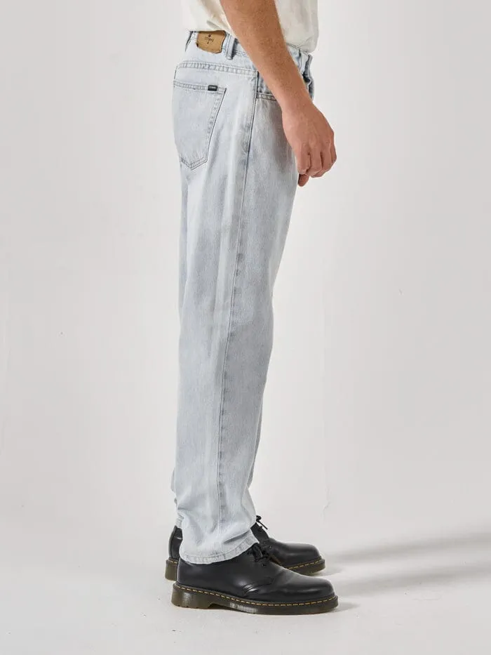 Mens Straight Line Denim Jean Faded Dust Blue Thrills Denim