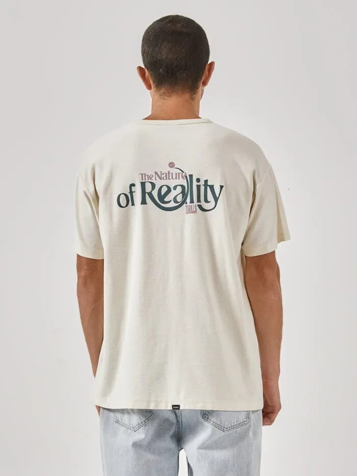 Mens The Nature Of Reality Merch Fit Tee Heritage White Thrills Tees and Tank Tops