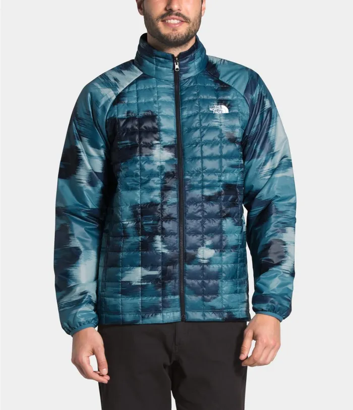 Mens ThermoBall Eco Triclimate Jacket Aviator Navymallard Blue Abstract Ikat Print The North Face Insulated and Down Jackets