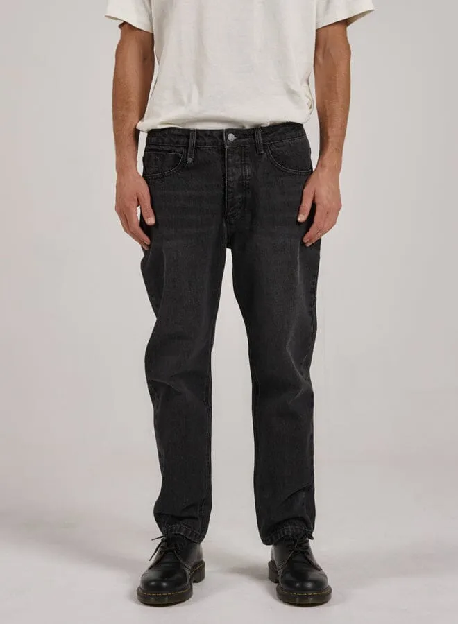 Mens Unchopped Denim Jean Smoke Black Thrills Denim