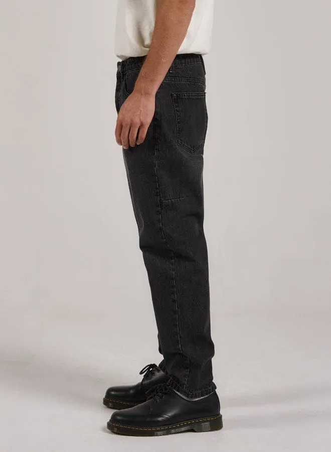 Mens Unchopped Denim Jean Smoke Black Thrills Denim
