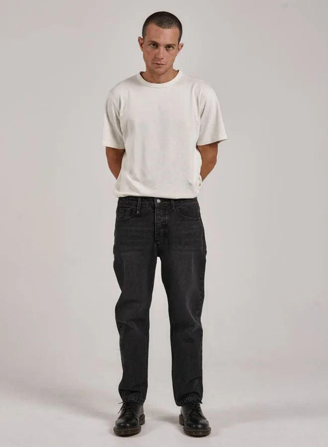 Mens Unchopped Denim Jean Smoke Black Thrills Denim