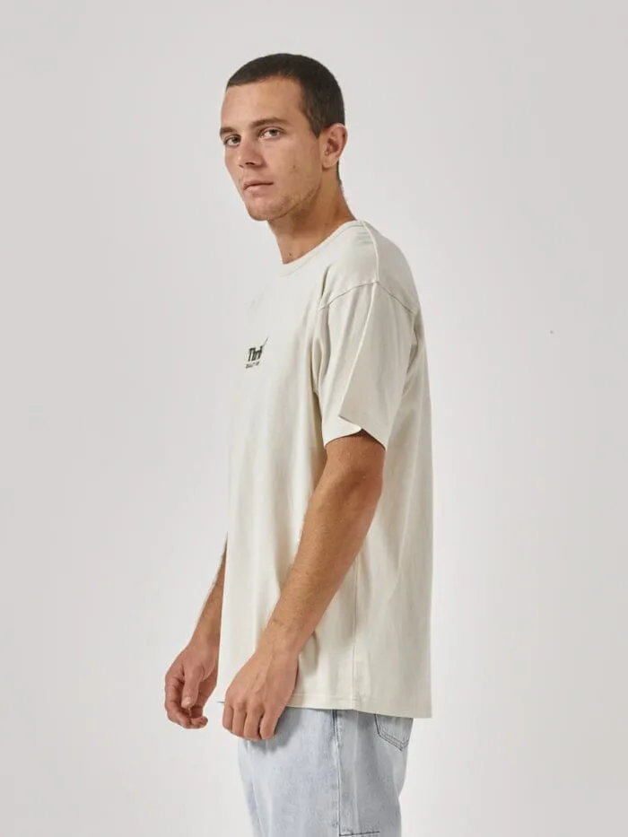 Mens Workwear Embro Box Fit Tee Heritage White Thrills Tees and Tank Tops