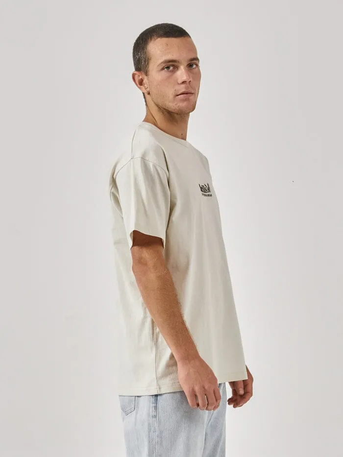 Mens Workwear Embro Box Fit Tee Heritage White Thrills Tees and Tank Tops