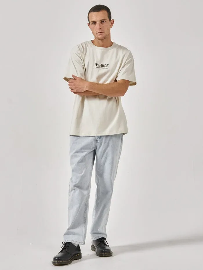Mens Workwear Embro Box Fit Tee Heritage White Thrills Tees and Tank Tops