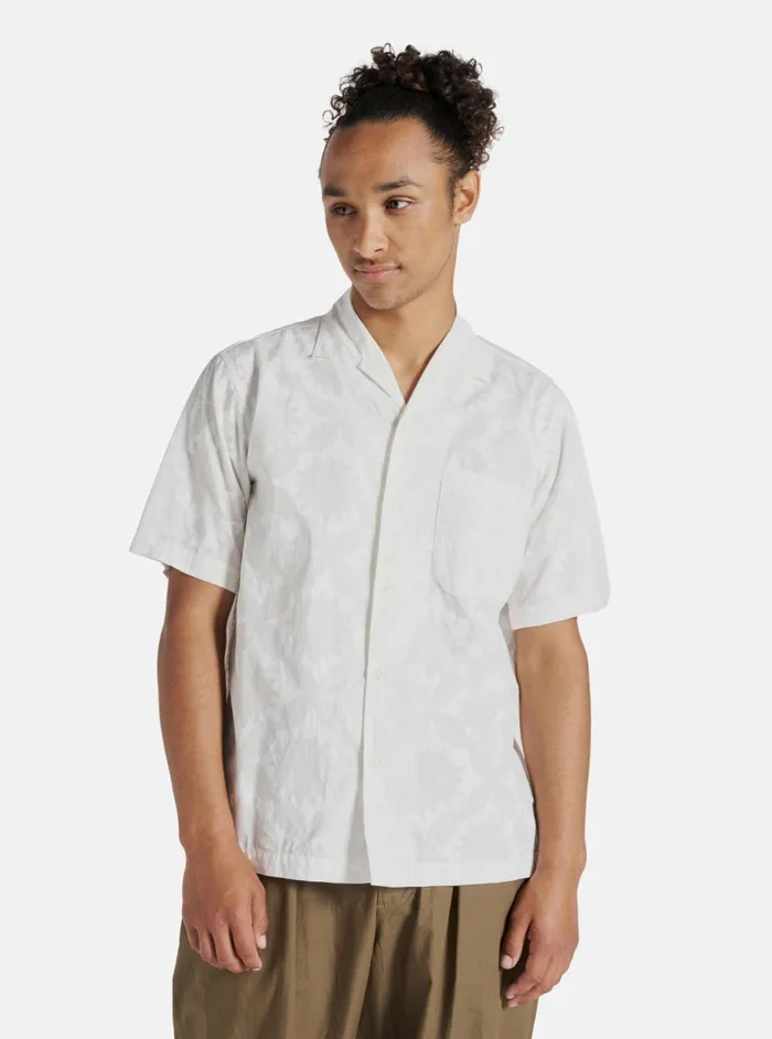 Minari Shirt In Ecru Sun Print Poplin Men Universal Works Shirts