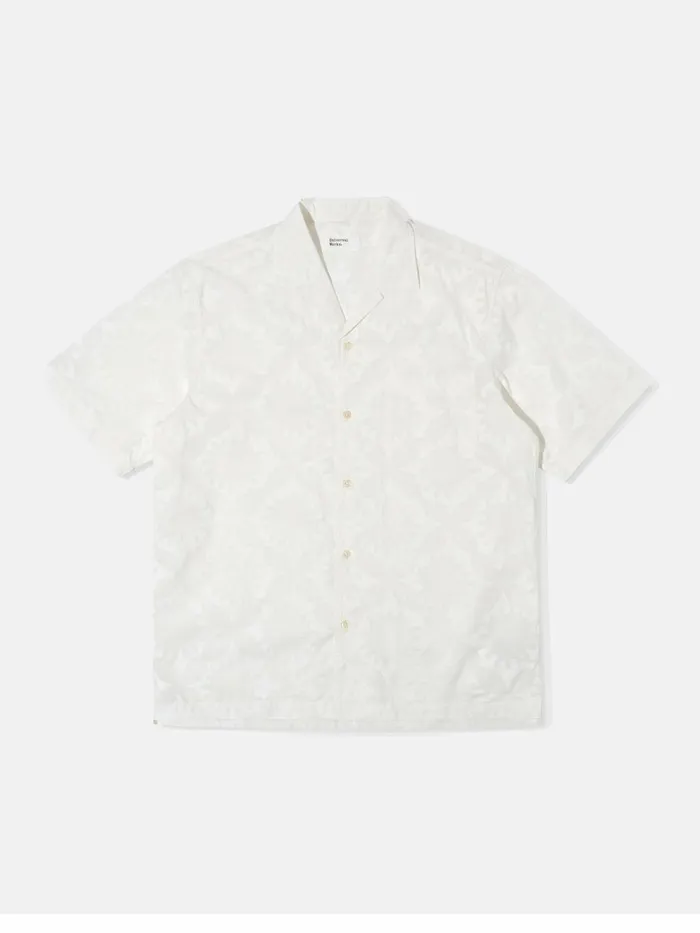 Minari Shirt In Ecru Sun Print Poplin Men Universal Works Shirts