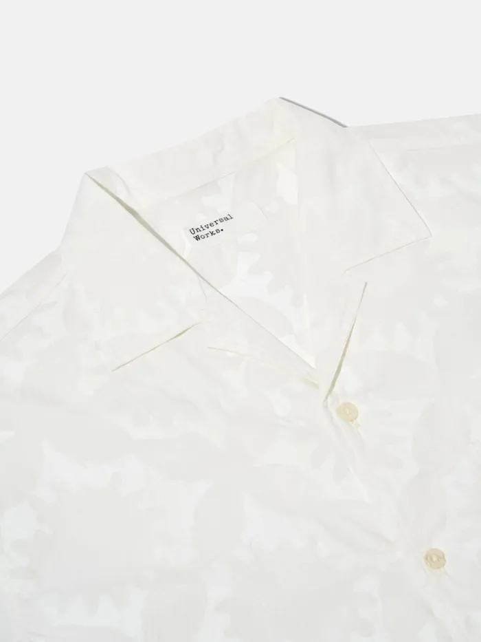 Minari Shirt In Ecru Sun Print Poplin Men Universal Works Shirts