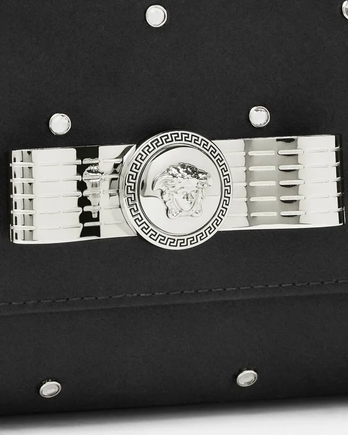 Mini Bags and Clutches Women Versace Cielo Stellato Gianni Ribbon Clutch Blacksilver