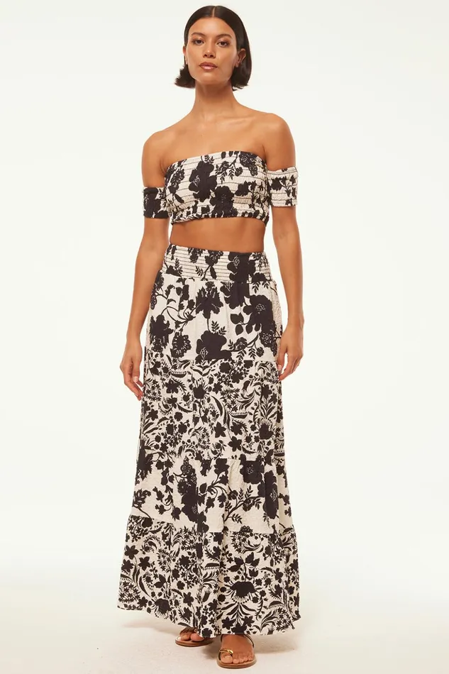MISA Los Angeles ALBA TOP Flora Negra Women Tops