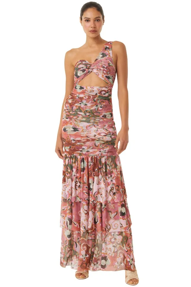 MISA Los Angeles ALETHEA DRESS Resort Batik Mesh Women Dresses