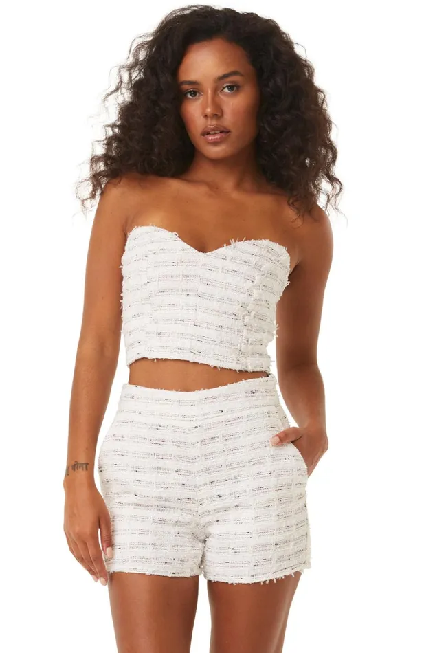 MISA Los Angeles ASTOR BUSTIER Winter White Women Tops