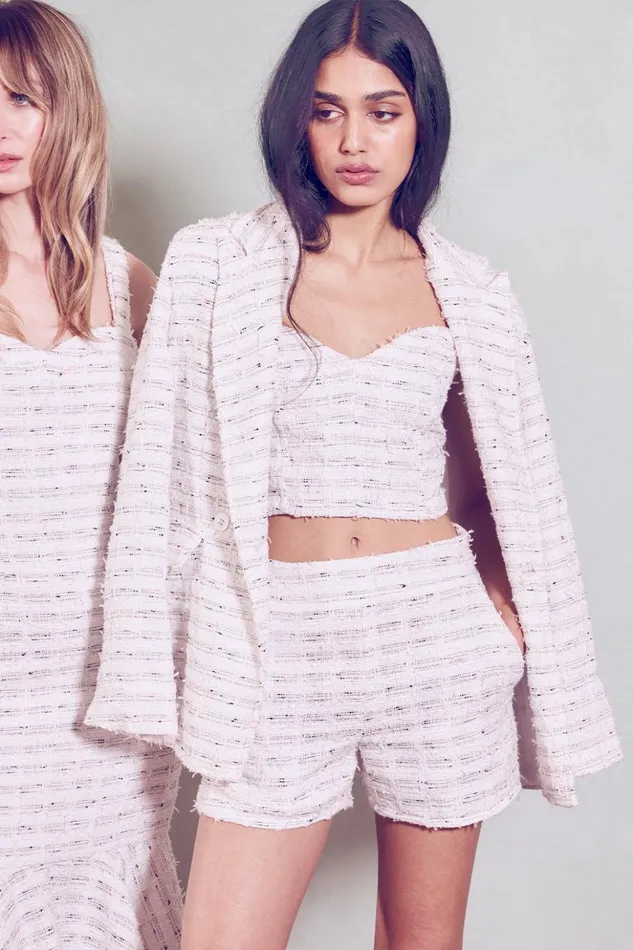 MISA Los Angeles ASTOR BUSTIER Winter White Women Tops