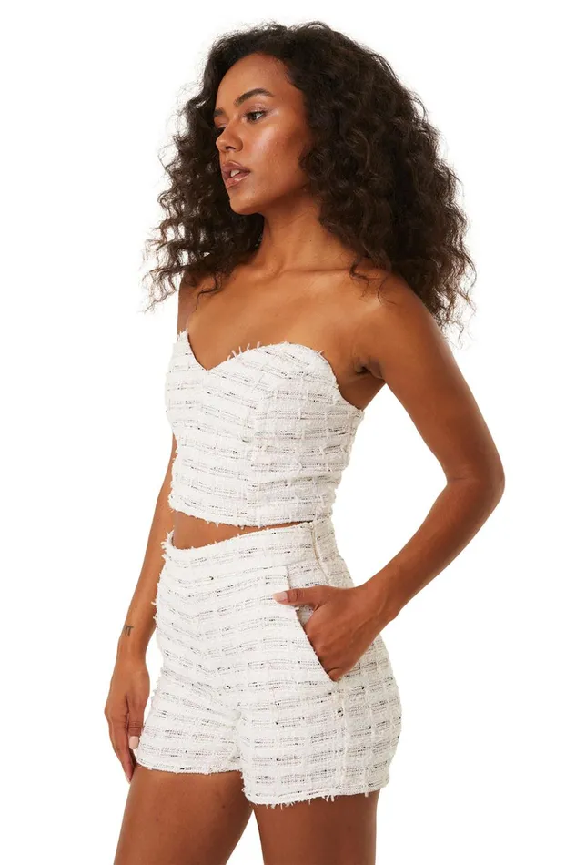 MISA Los Angeles ASTOR BUSTIER Winter White Women Tops