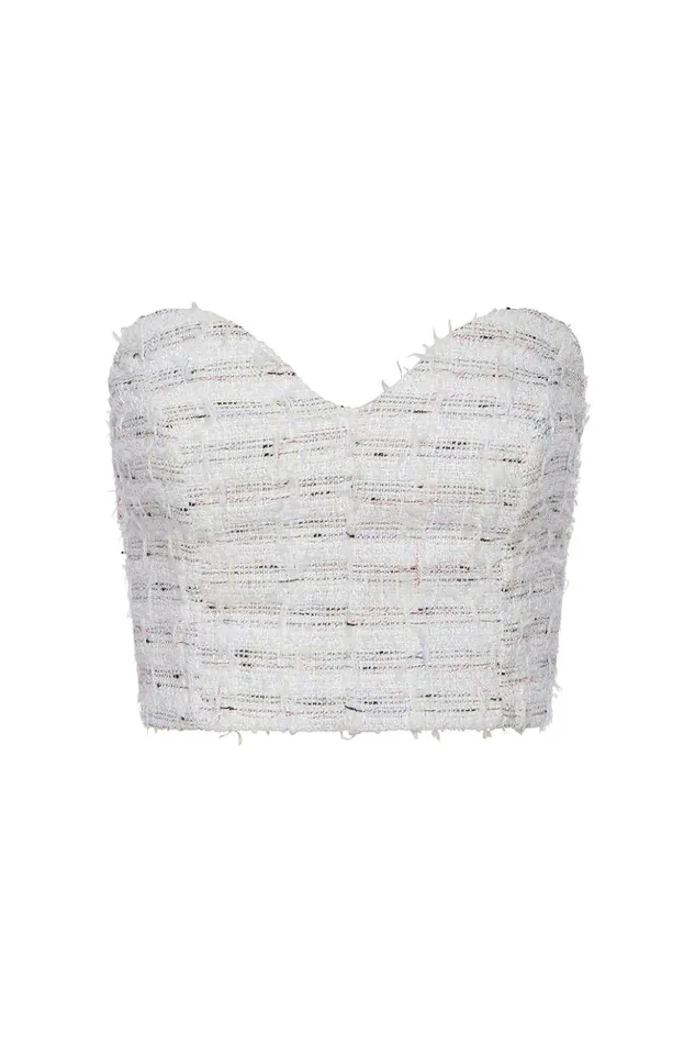 MISA Los Angeles ASTOR BUSTIER Winter White Women Tops