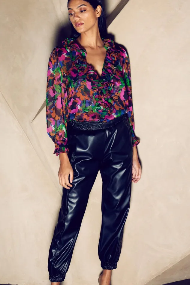 MISA Los Angeles FLORENCE TOP Jewel Tone Flora Women Tops