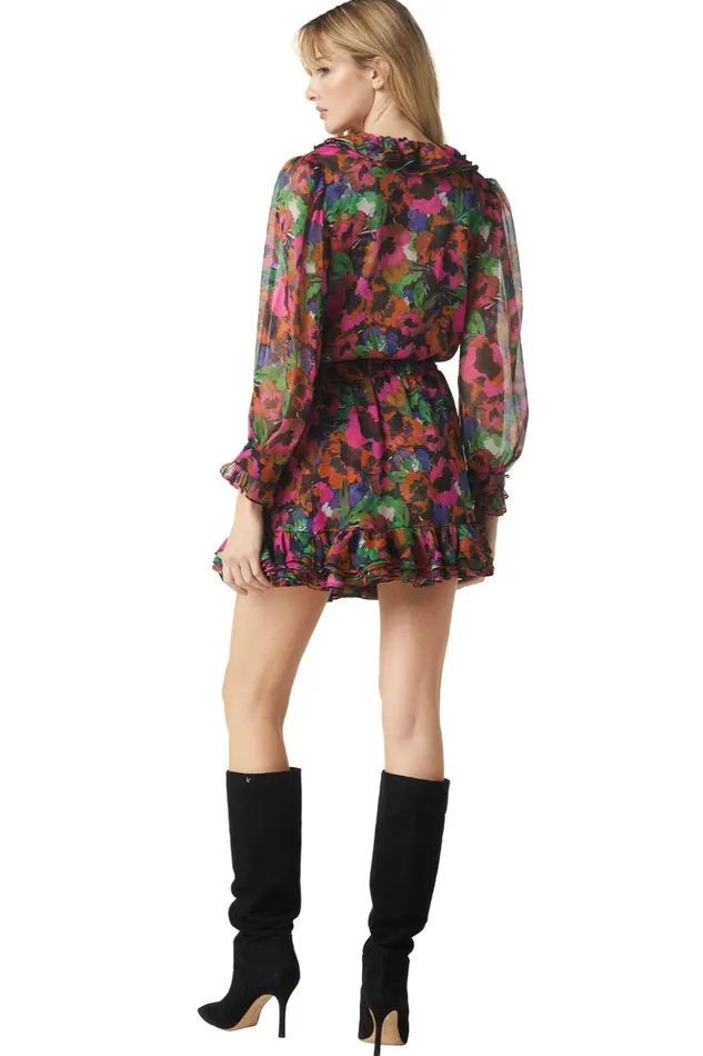 MISA Los Angeles FLORENCE TOP Jewel Tone Flora Women Tops