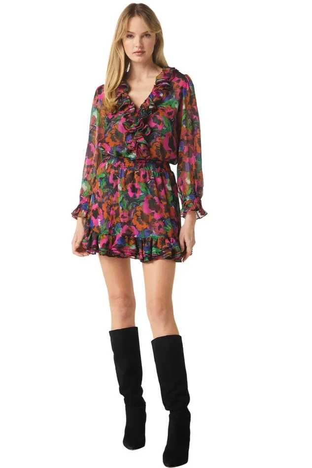 MISA Los Angeles FLORENCE TOP Jewel Tone Flora Women Tops