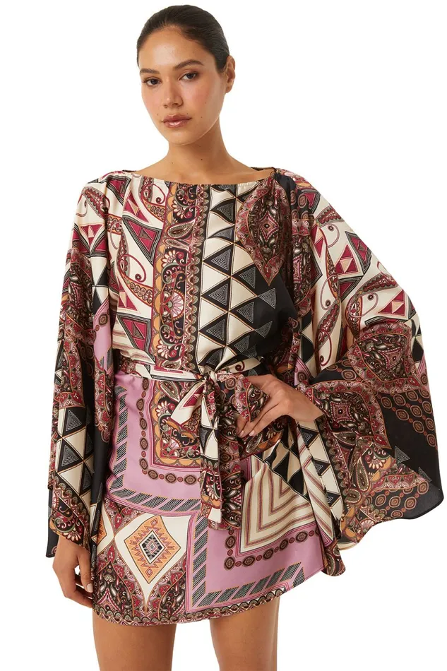 MISA Los Angeles GIADA DRESS Leonardo Patchwork Women Dresses