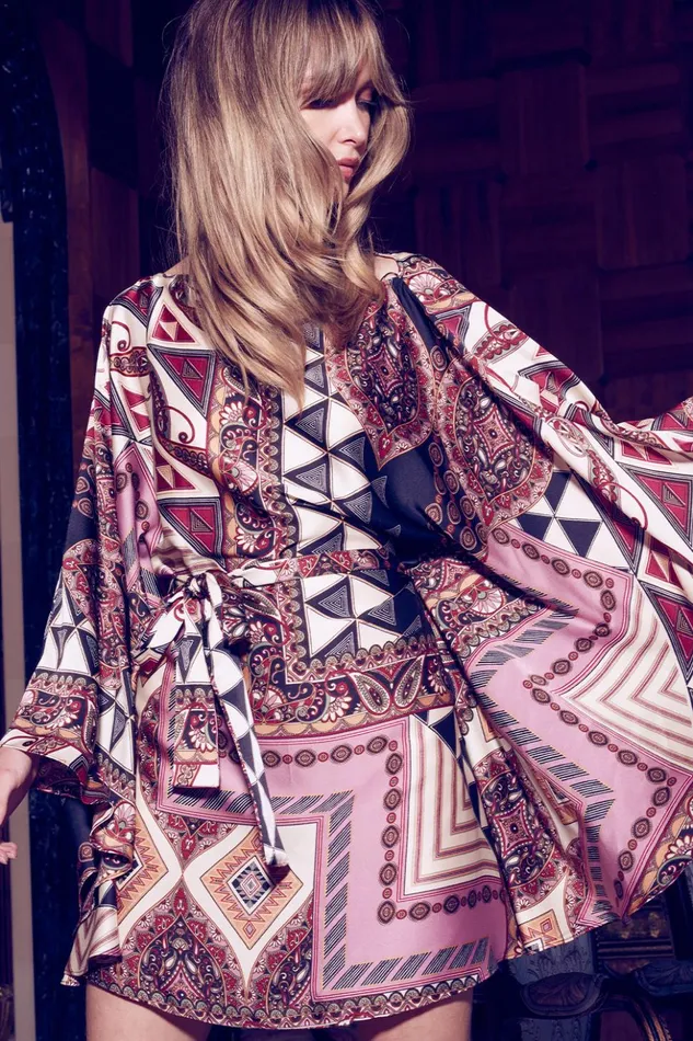 MISA Los Angeles GIADA DRESS Leonardo Patchwork Women Dresses