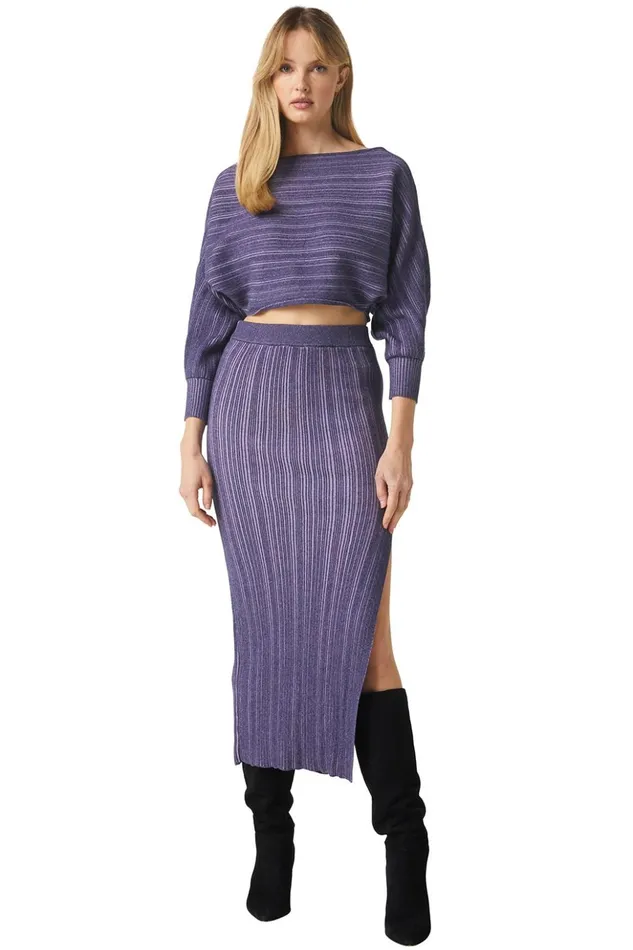MISA Los Angeles GLORIA SKIRT Blackskinny Latte Women Matching Sets
