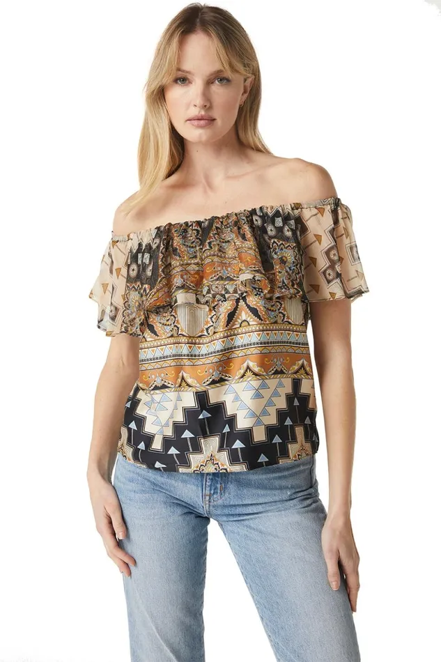 MISA Los Angeles GRAZIELA TOP Alhambra Mosaic Women Tops