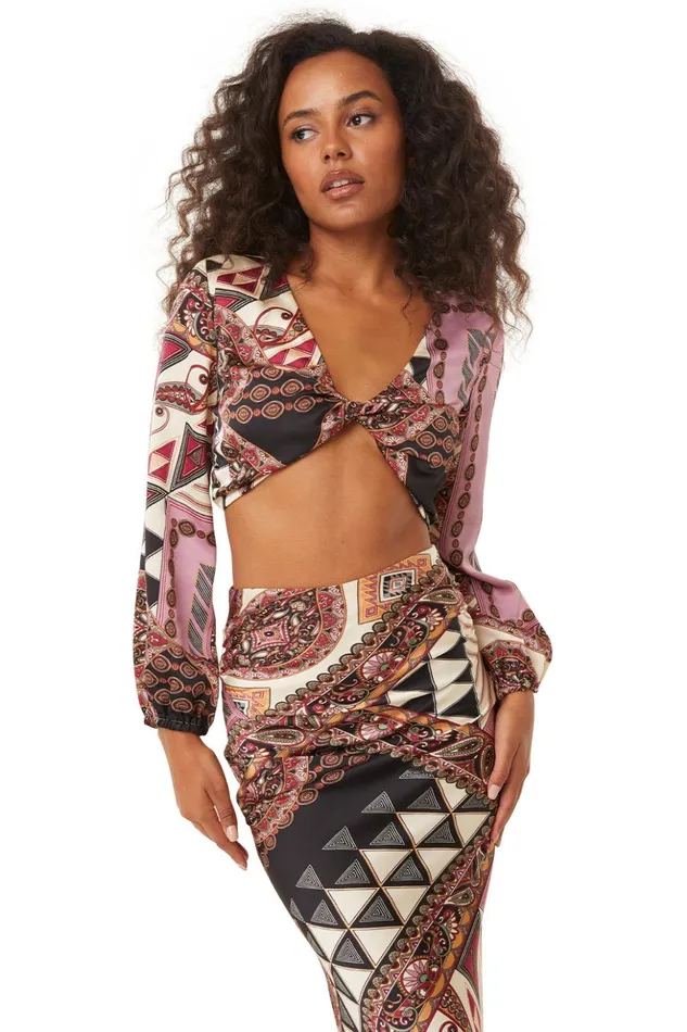MISA Los Angeles VALA TOP Leonardo Patchwork Women Tops