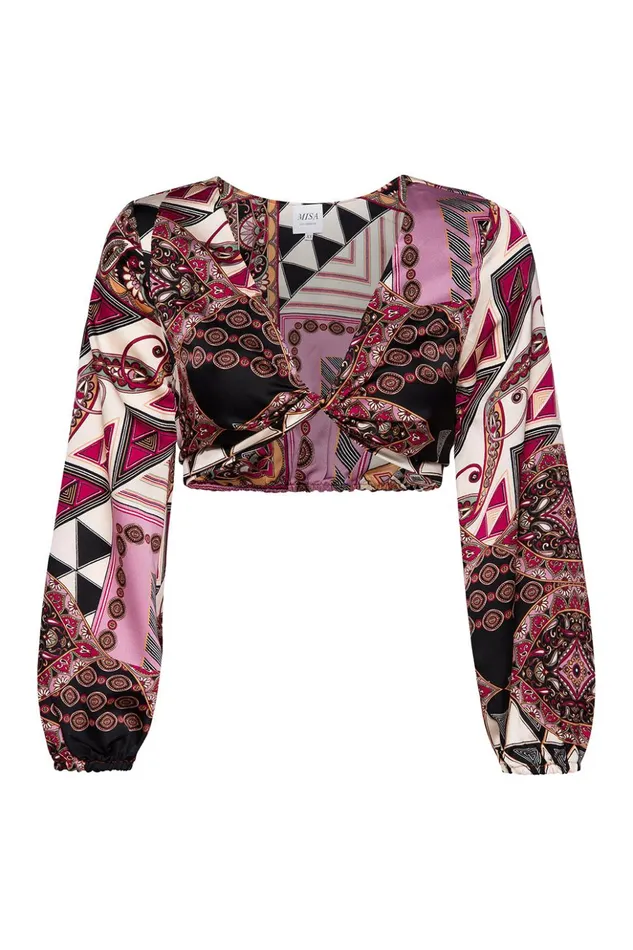 MISA Los Angeles VALA TOP Leonardo Patchwork Women Tops