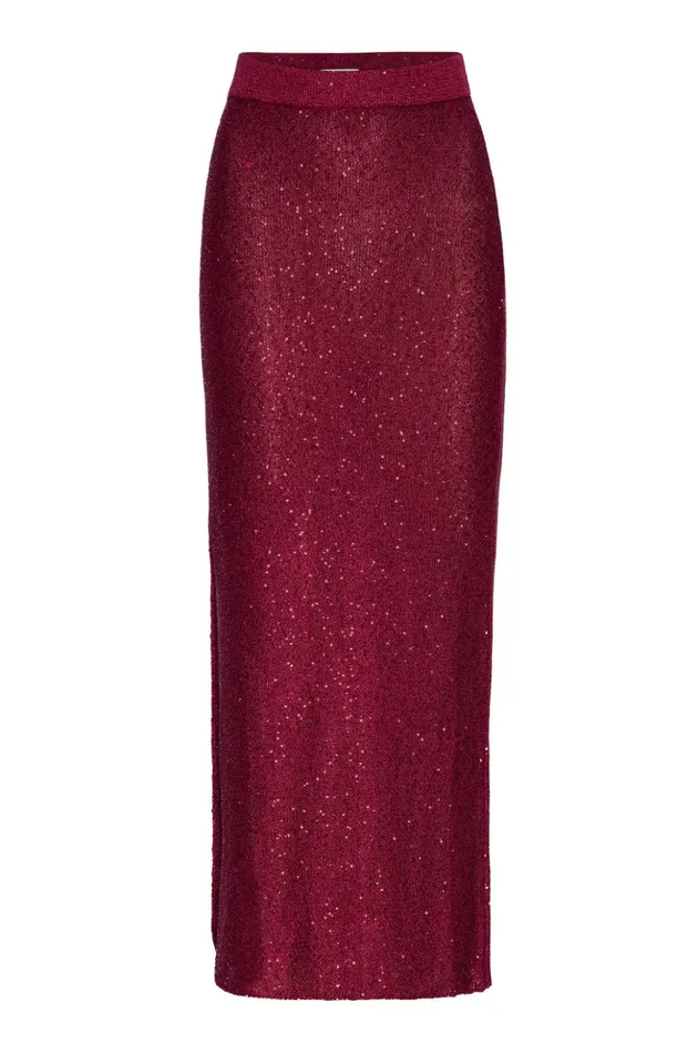MISA Los Angeles VERA SKIRT Lipstick Red Women Skirts and Shorts