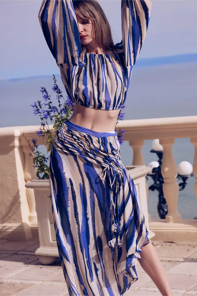 MISA Los Angeles ZULIKA SKIRT Striped Instinct Women Skirts and Shorts