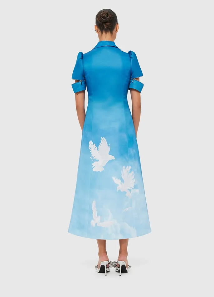 Nadine Shirt Midi Dress 8211 Aerial Print Dresses and Jumpsuits LEO LIN Women