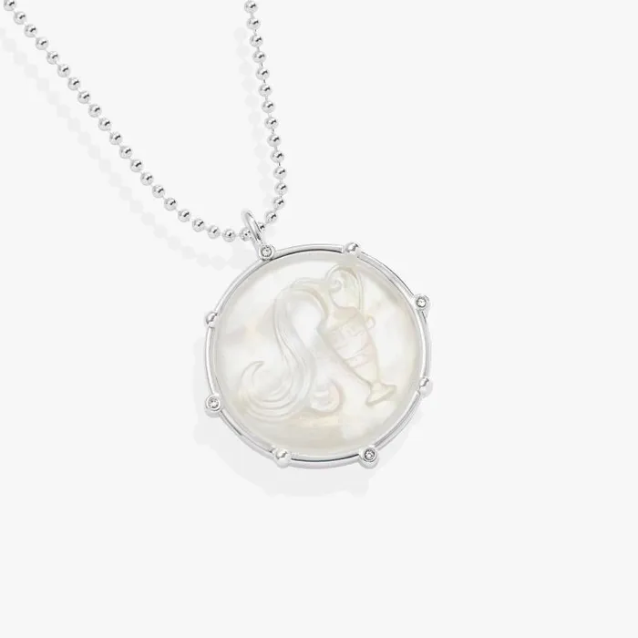 Necklaces Women Alex And Ani Aquarius Zodiac DoubleSided Charm Necklace Silver