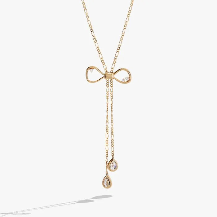 Necklaces Women Alex And Ani Coquette Bow Necklace Shiny Gold