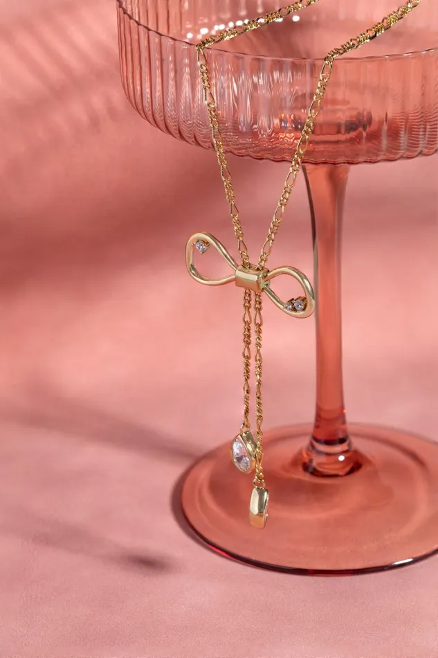Necklaces Women Alex And Ani Coquette Bow Necklace Shiny Gold