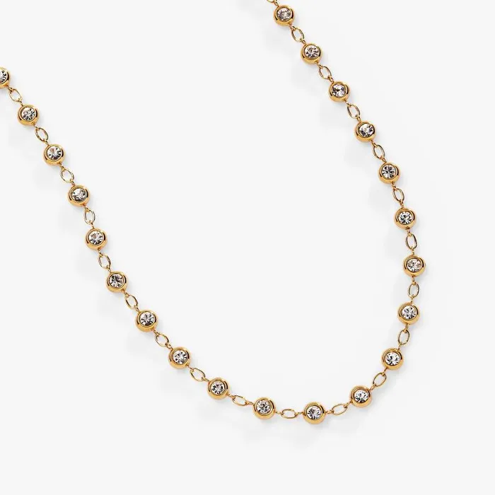 Necklaces Women Alex And Ani Crystal Pebble Chain Necklace Stainless Steel Gold